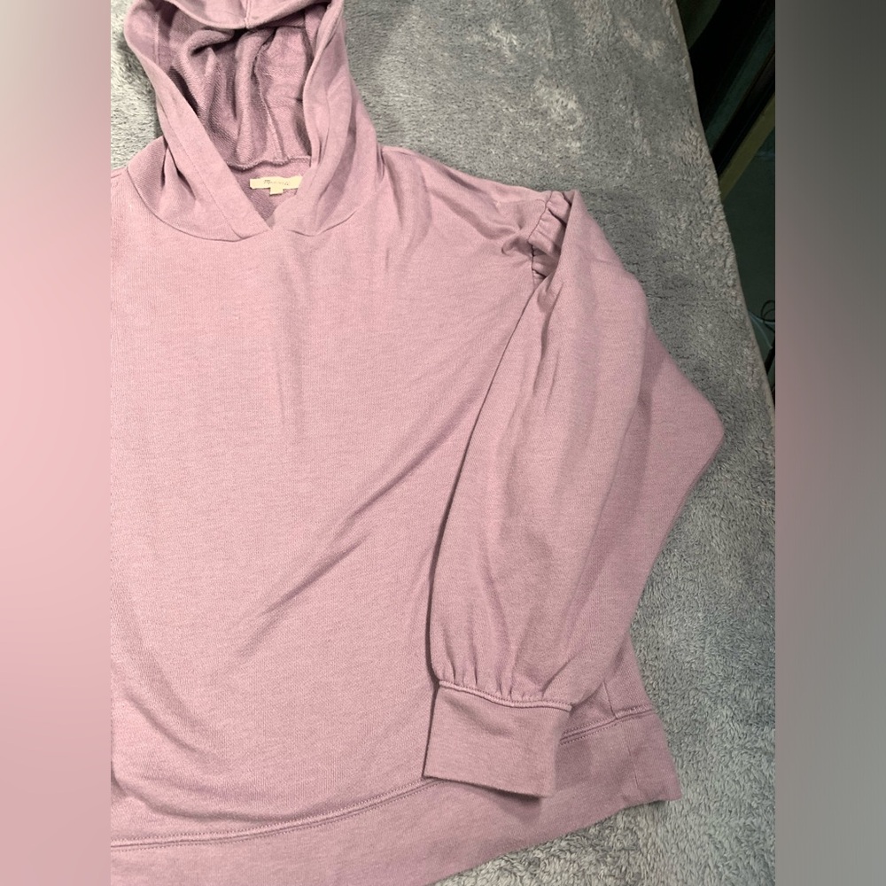 Madewell purple puff sleeve Hoodie medium - Picture 3 of 10